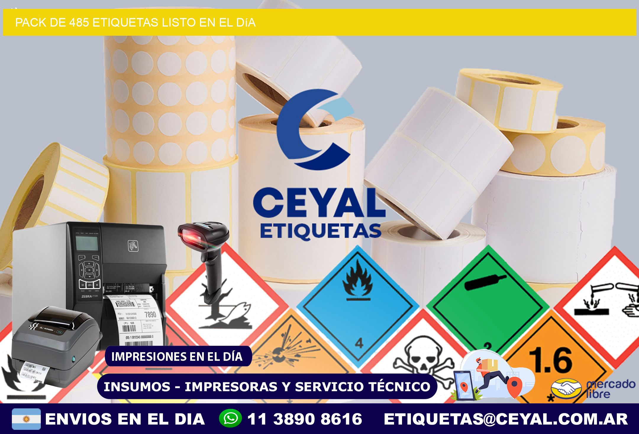Pack de 485 etiquetas listo en el día