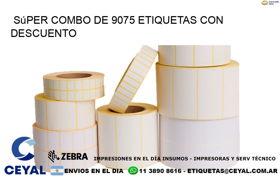 Súper combo de 9075 etiquetas con descuento