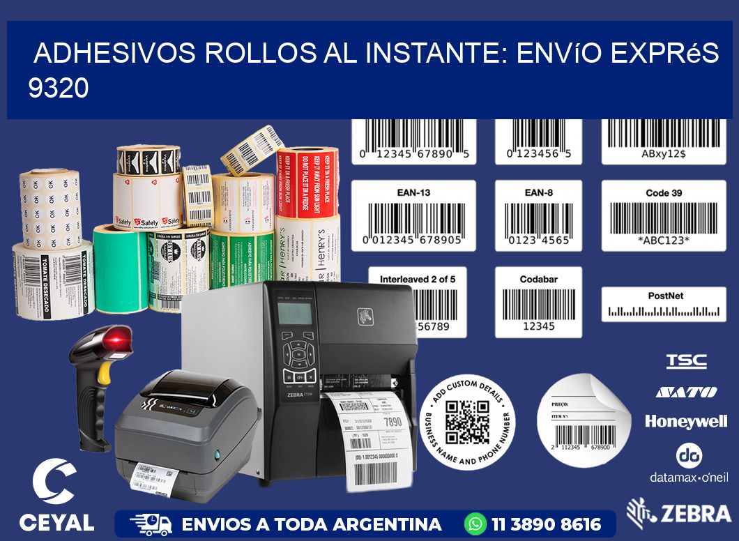 Adhesivos rollos al Instante: Envío Exprés 9320