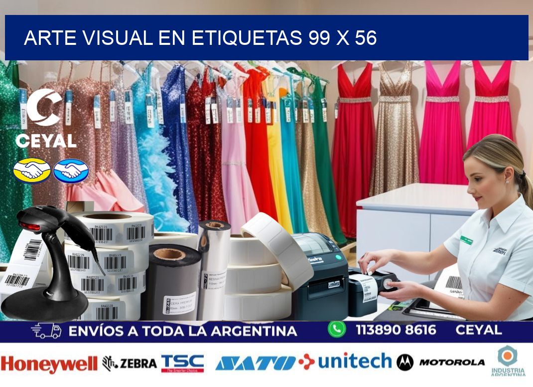 Arte visual en etiquetas 99 x 56