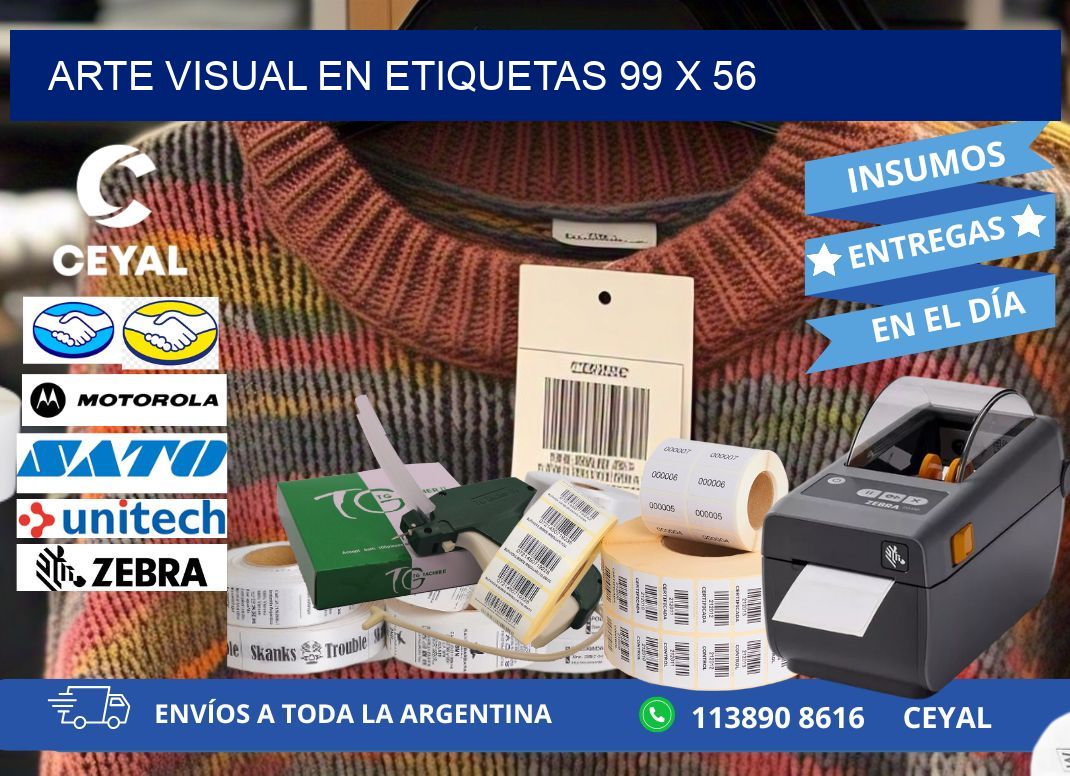 Arte visual en etiquetas 99 x 56