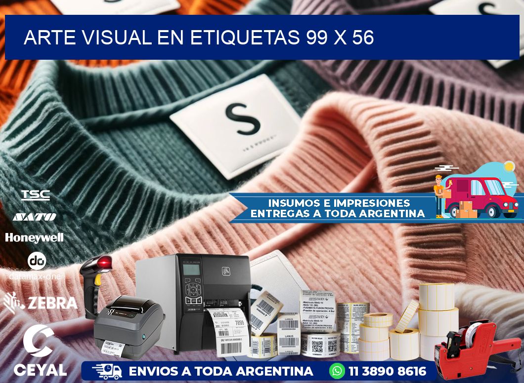 Arte visual en etiquetas 99 x 56