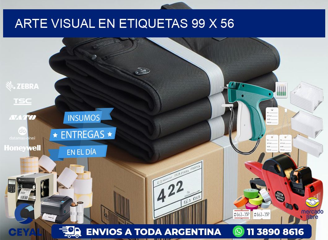 Arte visual en etiquetas 99 x 56
