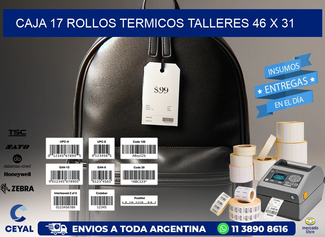 CAJA 17 ROLLOS TERMICOS TALLERES 46 x 31