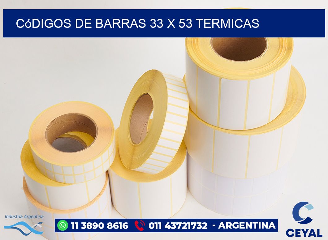 Códigos de Barras 33 x 53 termicas