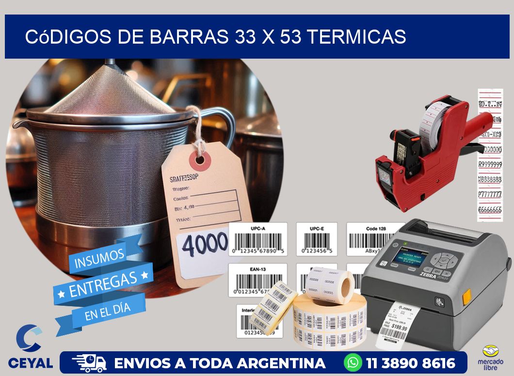 Códigos de Barras 33 x 53 termicas