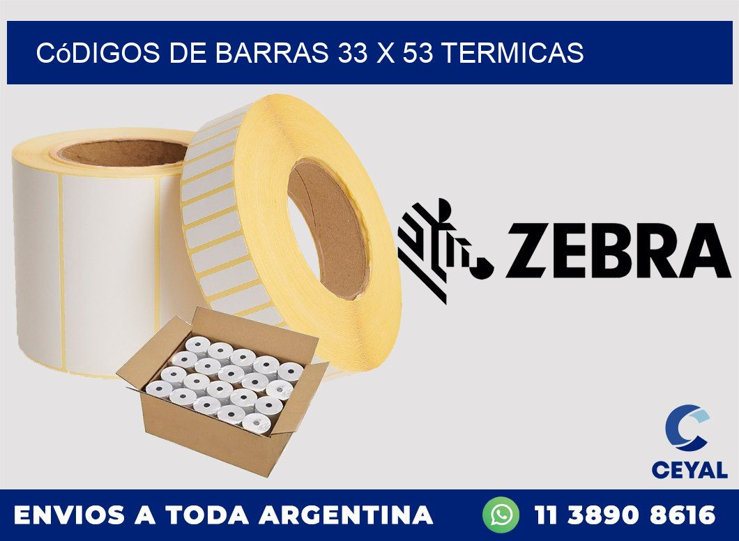 Códigos de Barras 33 x 53 termicas