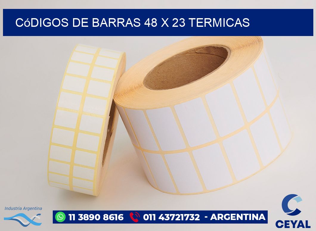 Códigos de Barras 48 x 23 termicas