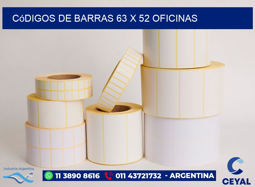 Códigos de Barras 63 x 52 oficinas