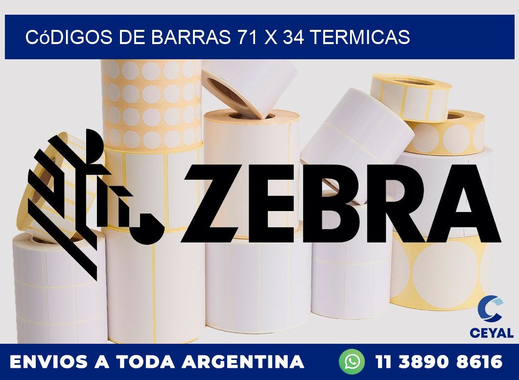 Códigos de Barras 71 x 34 termicas