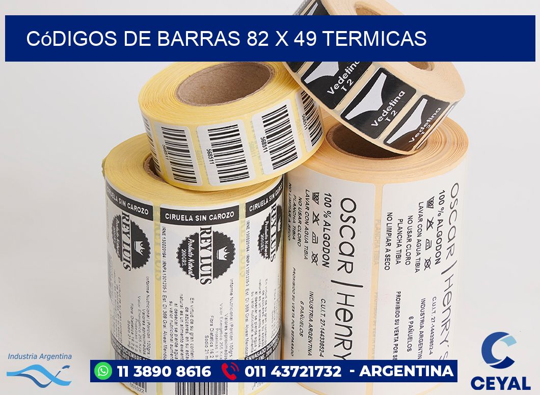 Códigos de Barras 82 x 49 termicas