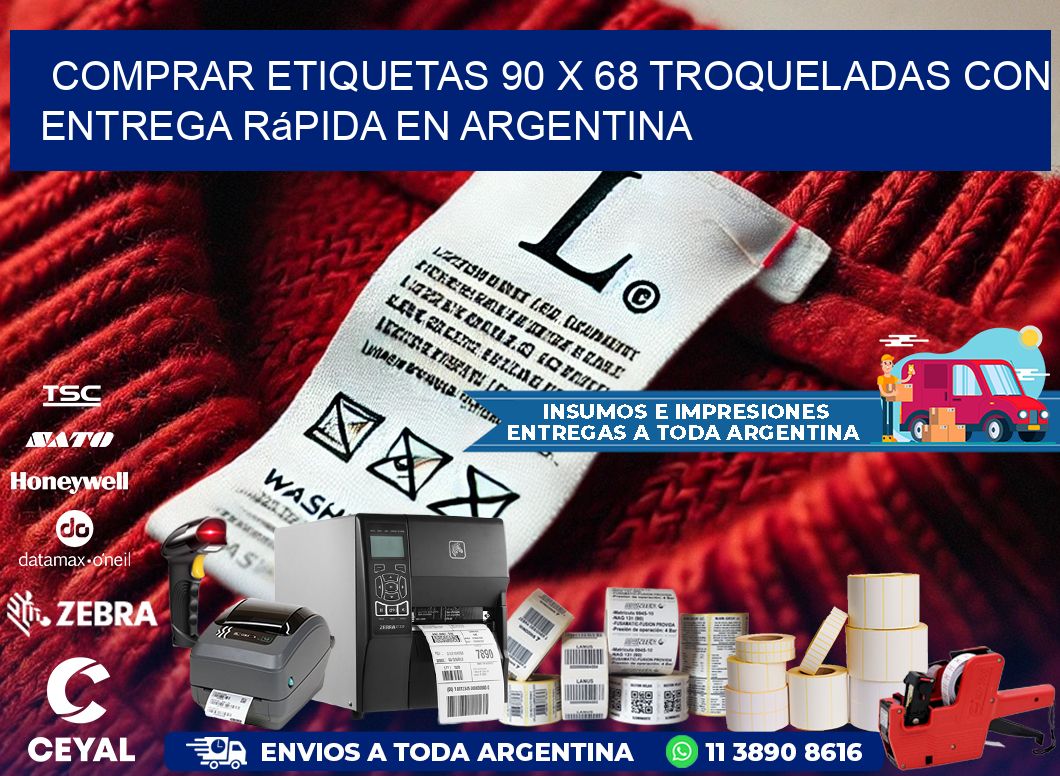 Comprar etiquetas 90 x 68 troqueladas con entrega rápida en Argentina