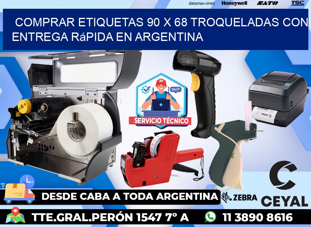 Comprar etiquetas 90 x 68 troqueladas con entrega rápida en Argentina