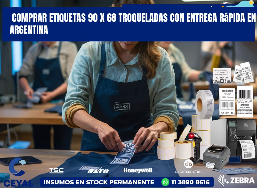 Comprar etiquetas 90 x 68 troqueladas con entrega rápida en Argentina