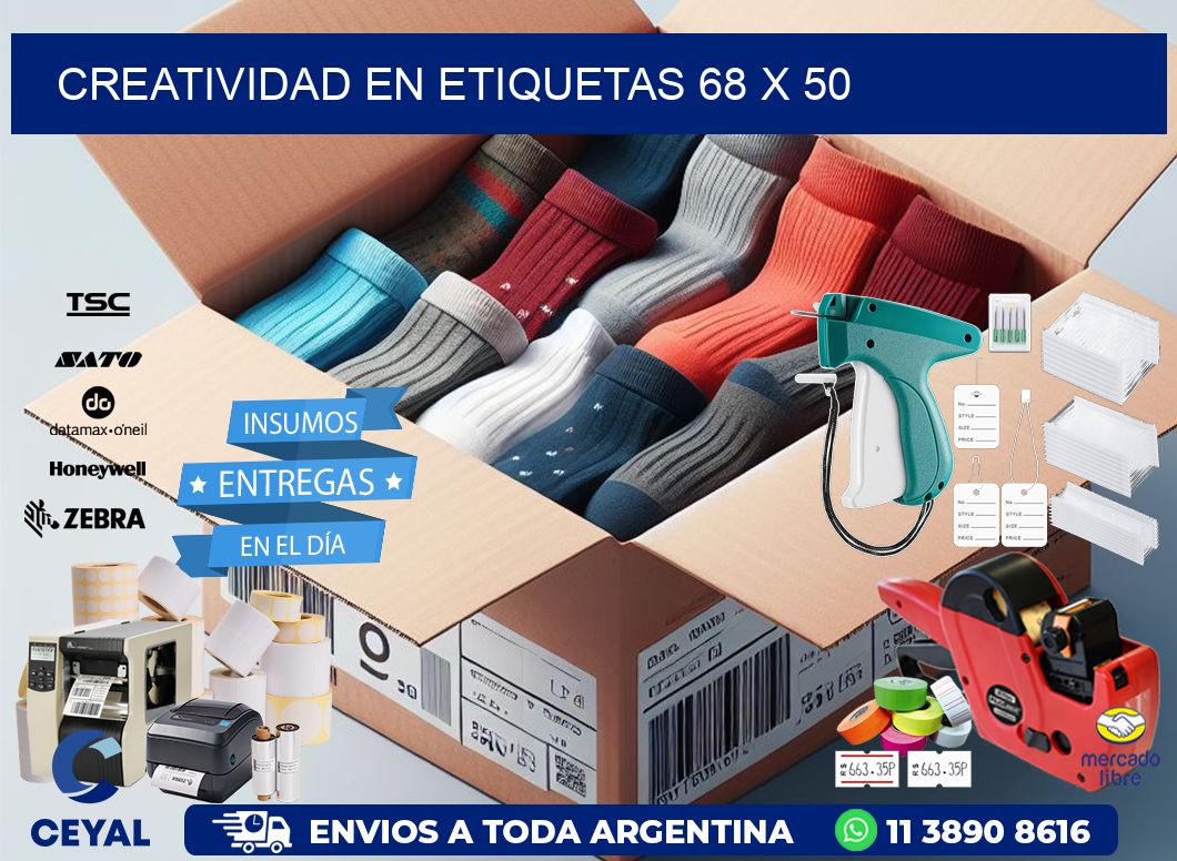 Creatividad en etiquetas 68 x 50