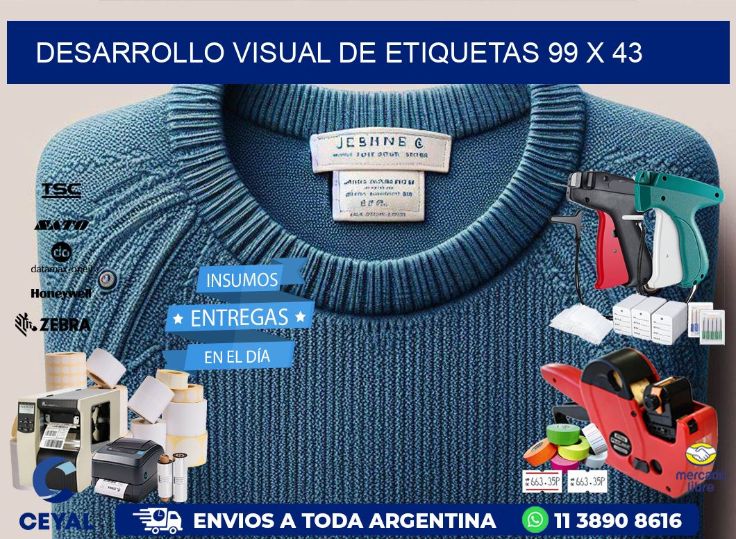 Desarrollo visual de etiquetas 99 x 43