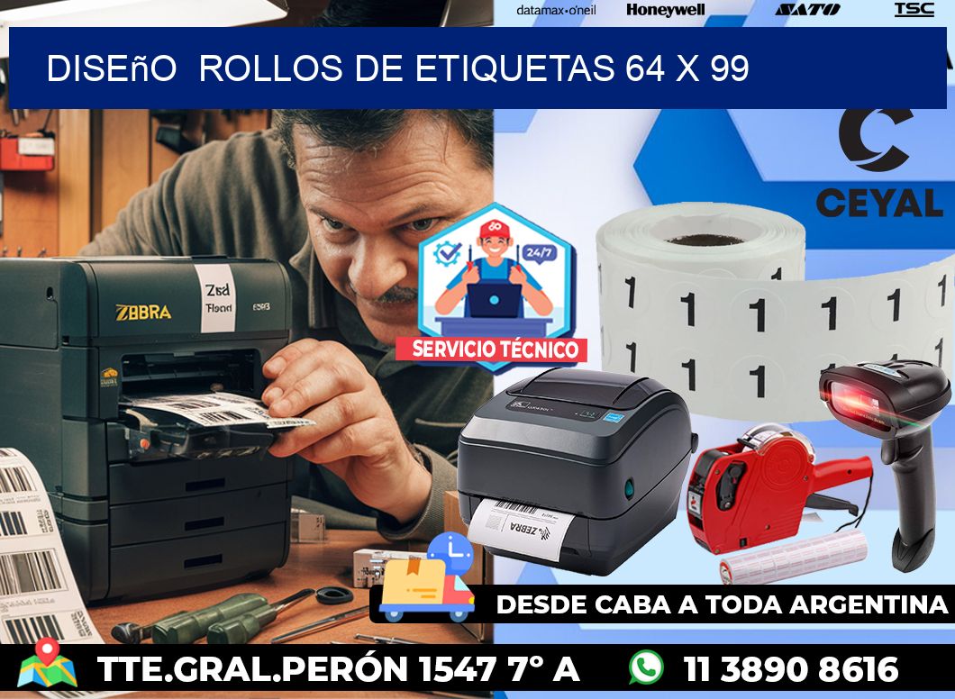 Diseño  ROLLOS DE ETIQUETAS 64 x 99