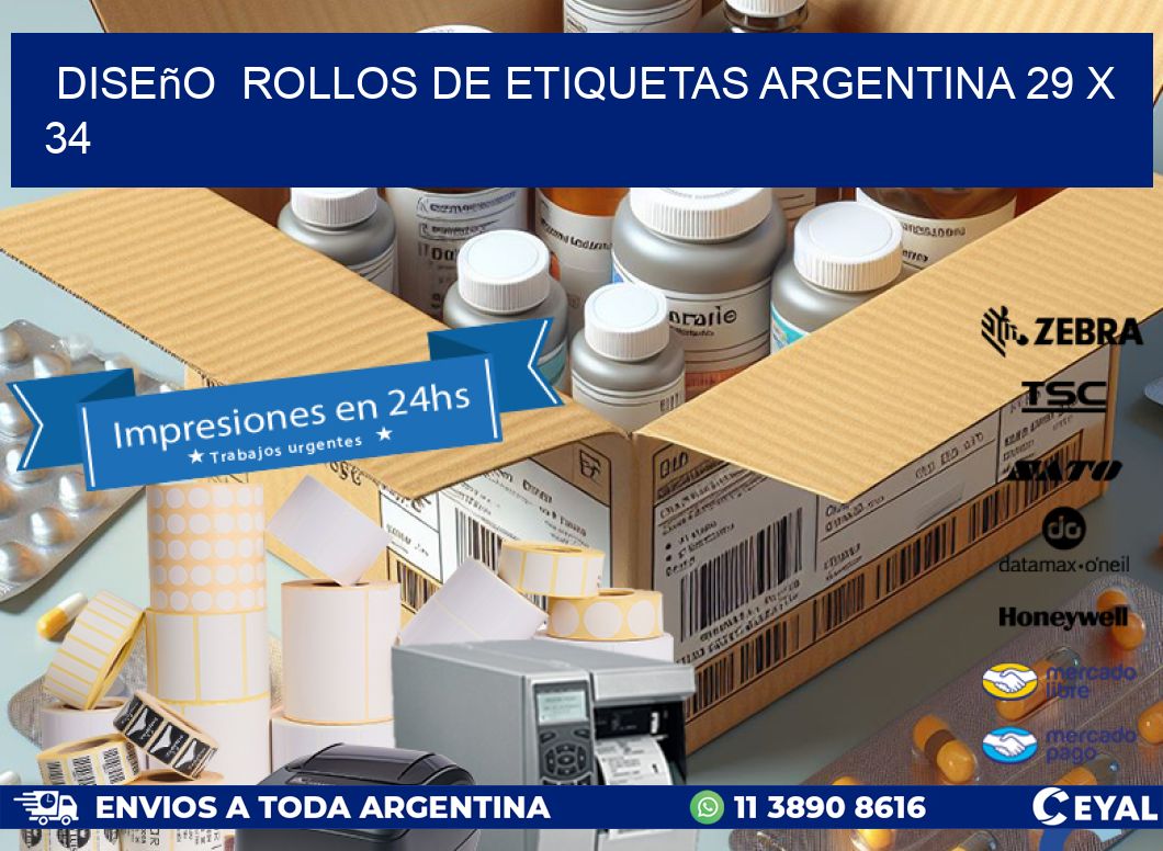 Diseño  ROLLOS DE ETIQUETAS ARGENTINA 29 x 34