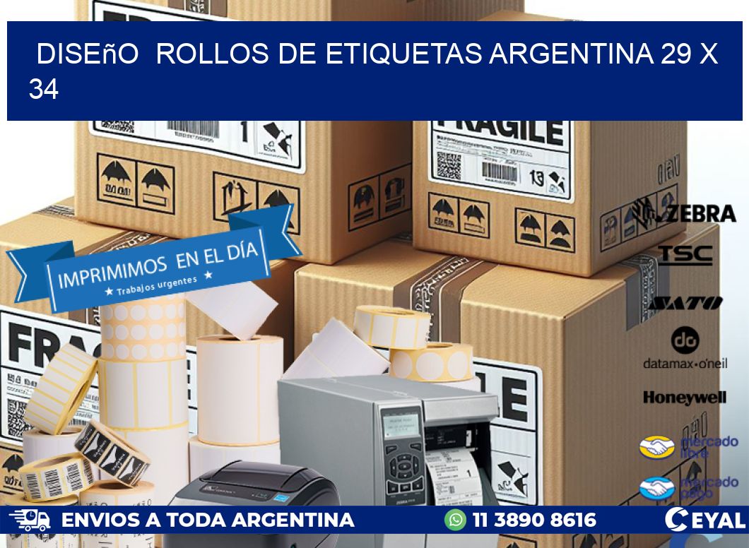 Diseño  ROLLOS DE ETIQUETAS ARGENTINA 29 x 34