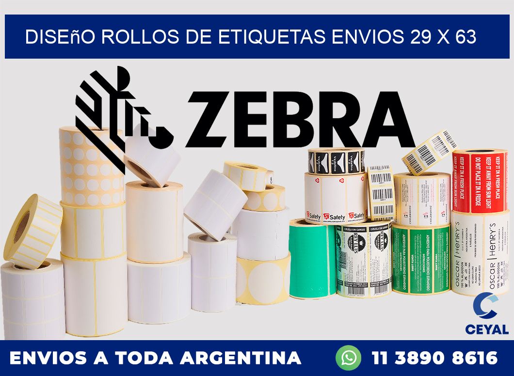 Diseño ROLLOS DE ETIQUETAS ENVIOS 29 x 63