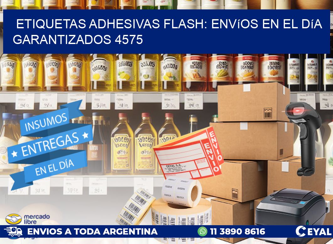 Etiquetas adhesivas Flash: Envíos en el Día Garantizados 4575