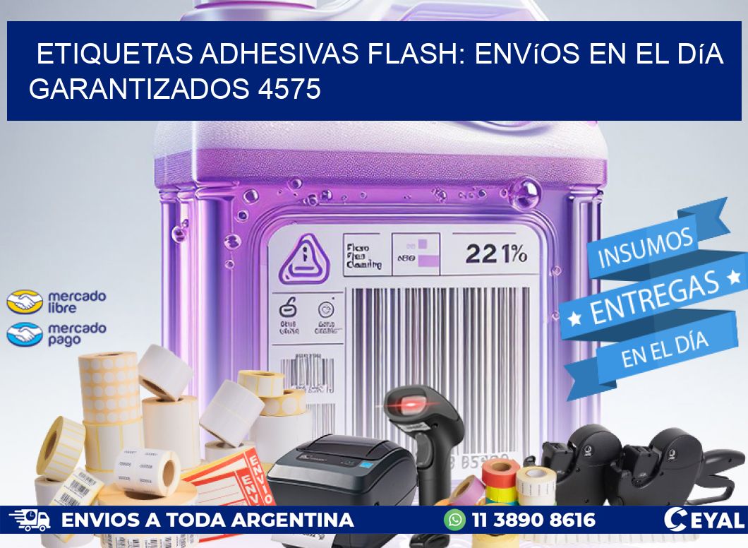 Etiquetas adhesivas Flash: Envíos en el Día Garantizados 4575