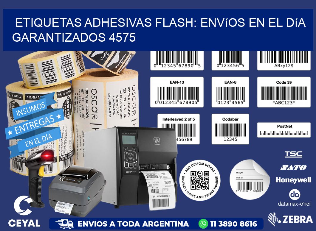 Etiquetas adhesivas Flash: Envíos en el Día Garantizados 4575