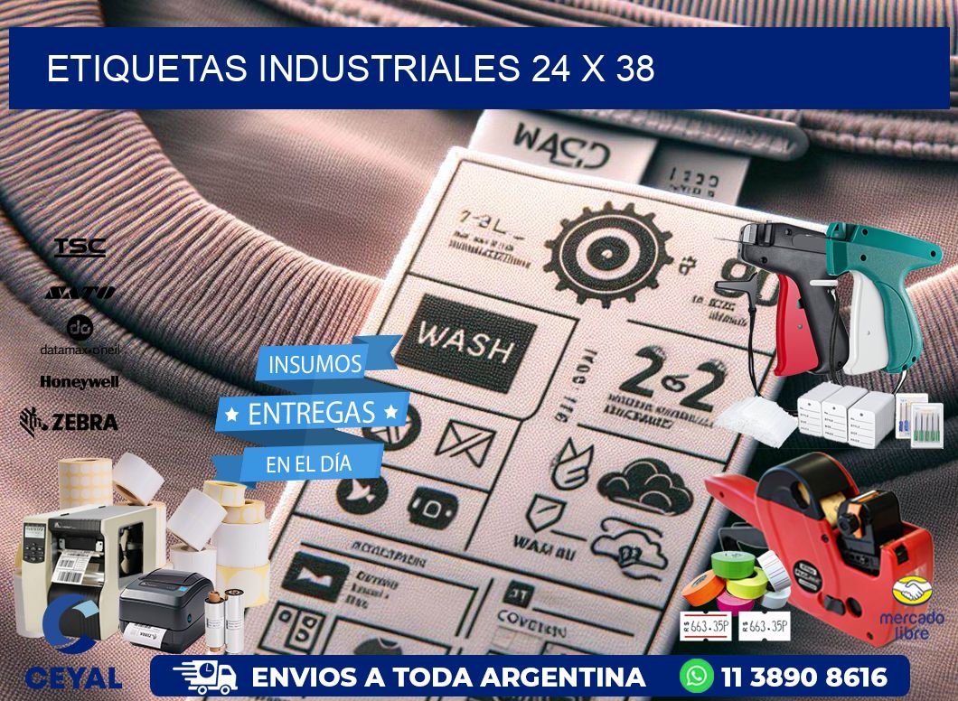 Etiquetas industriales 24 x 38