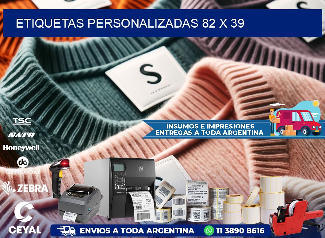 Etiquetas personalizadas 82 x 39