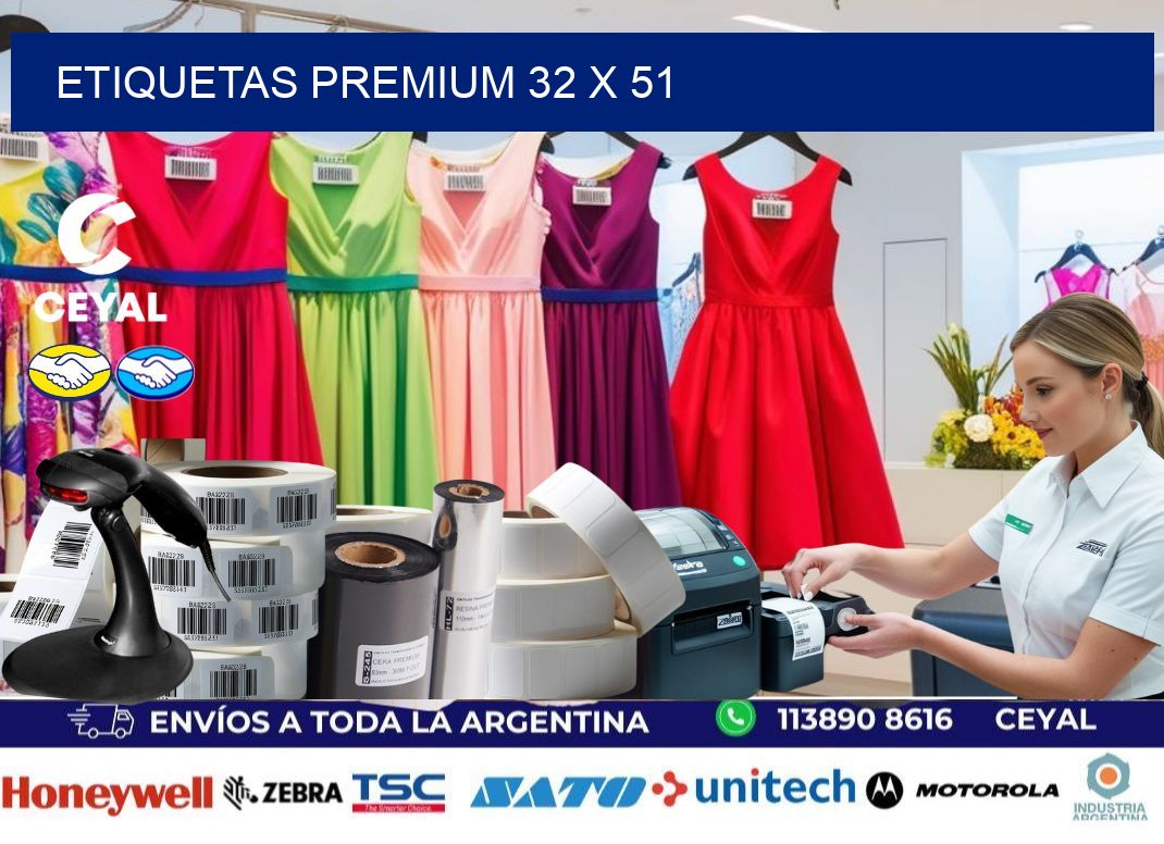 Etiquetas premium 32 x 51