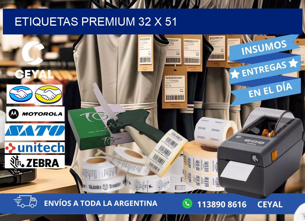 Etiquetas premium 32 x 51