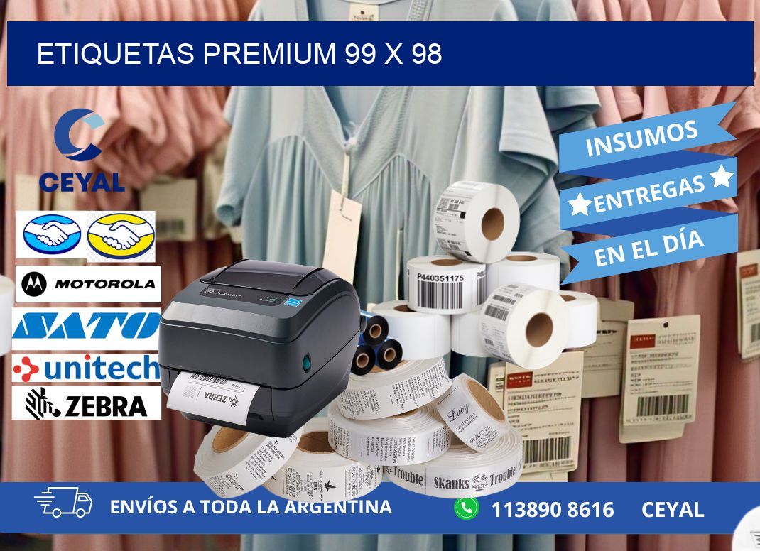 Etiquetas premium 99 x 98