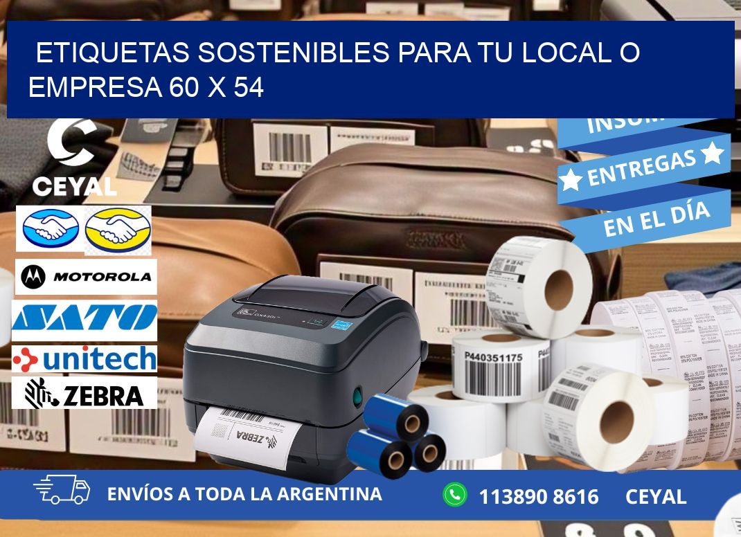 Etiquetas sostenibles para tu local o empresa 60 x 54