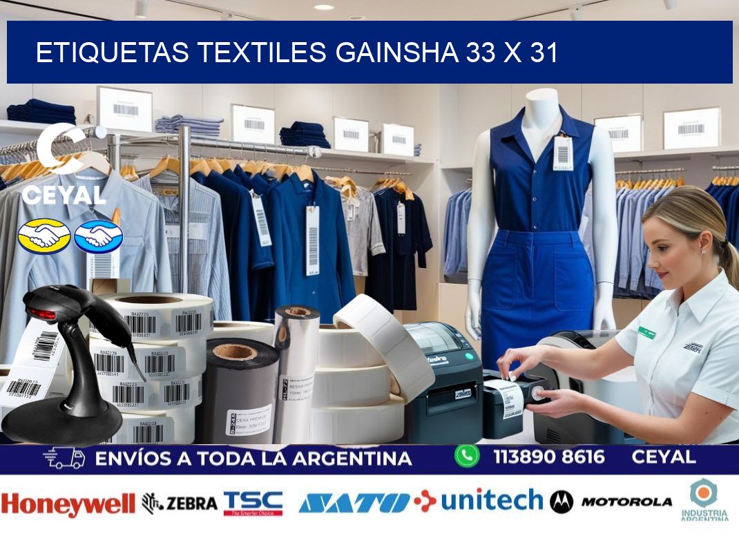 Etiquetas textiles gainsha 33 x 31