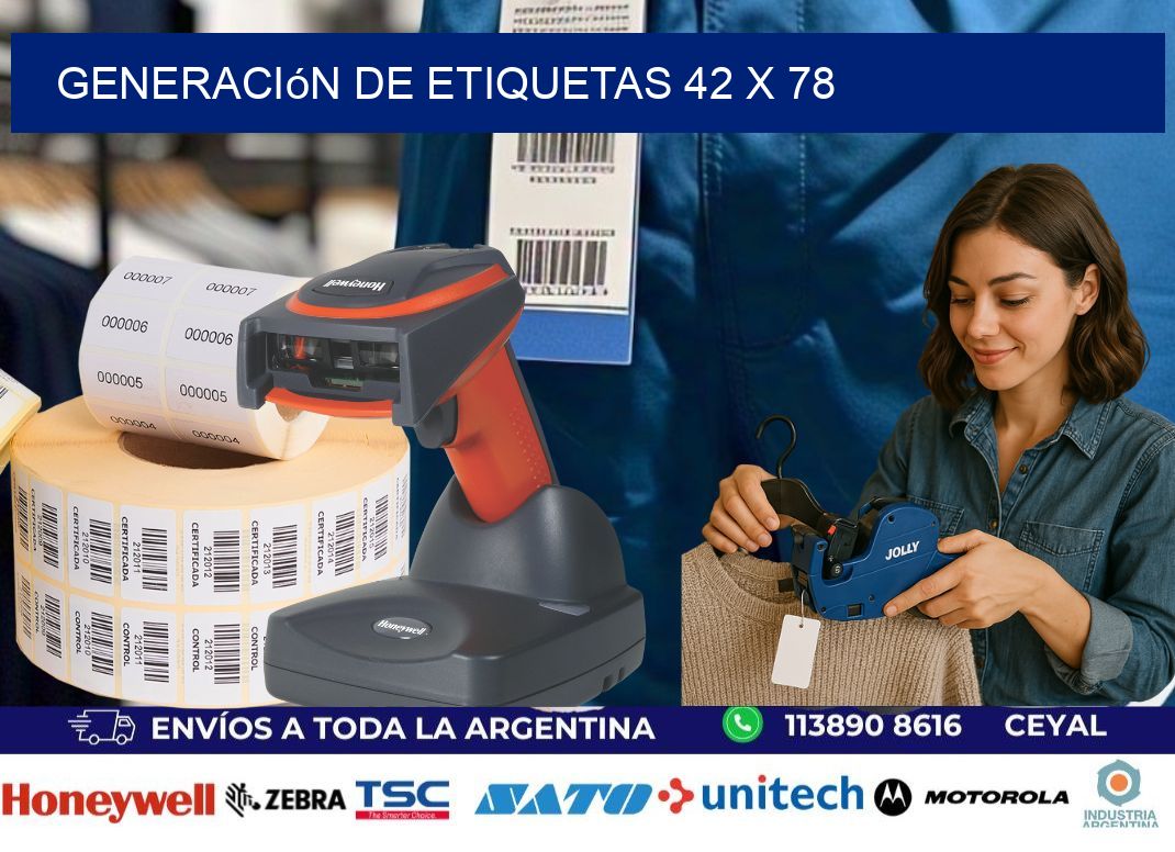 Generación de etiquetas 42 x 78