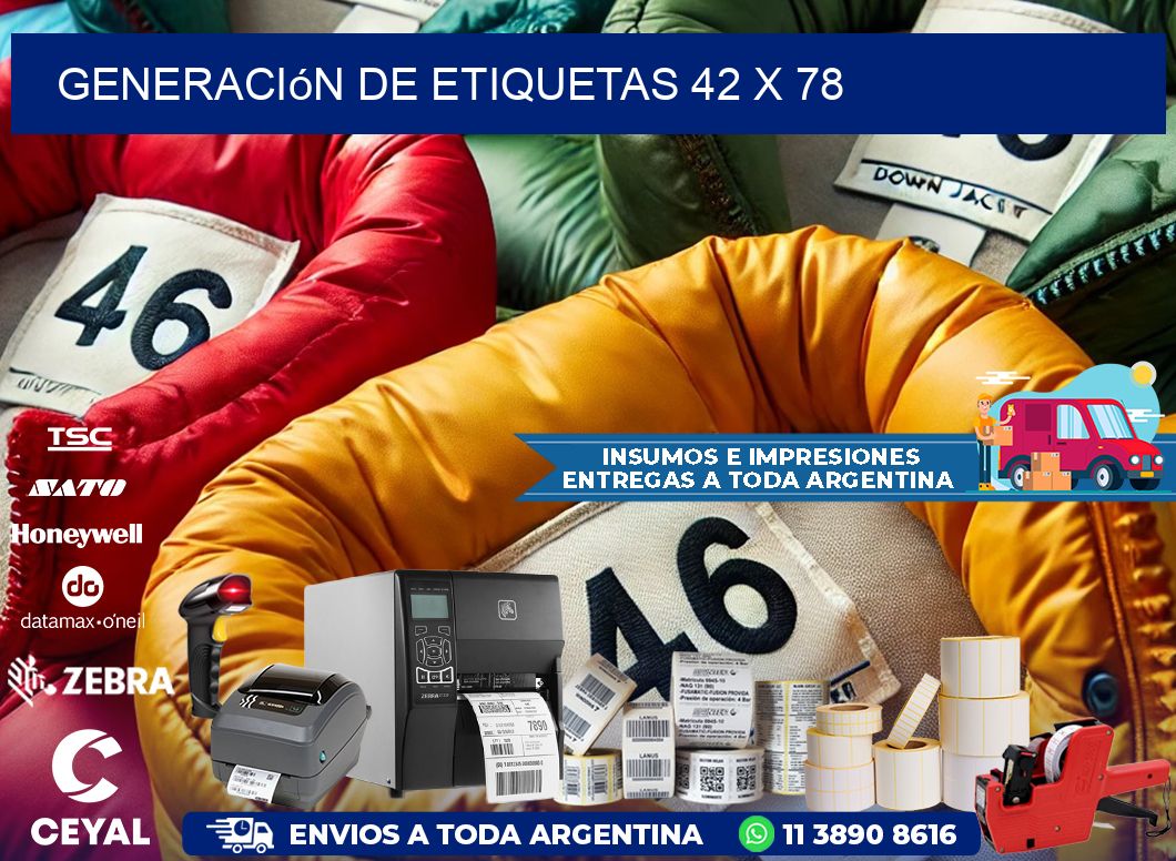Generación de etiquetas 42 x 78