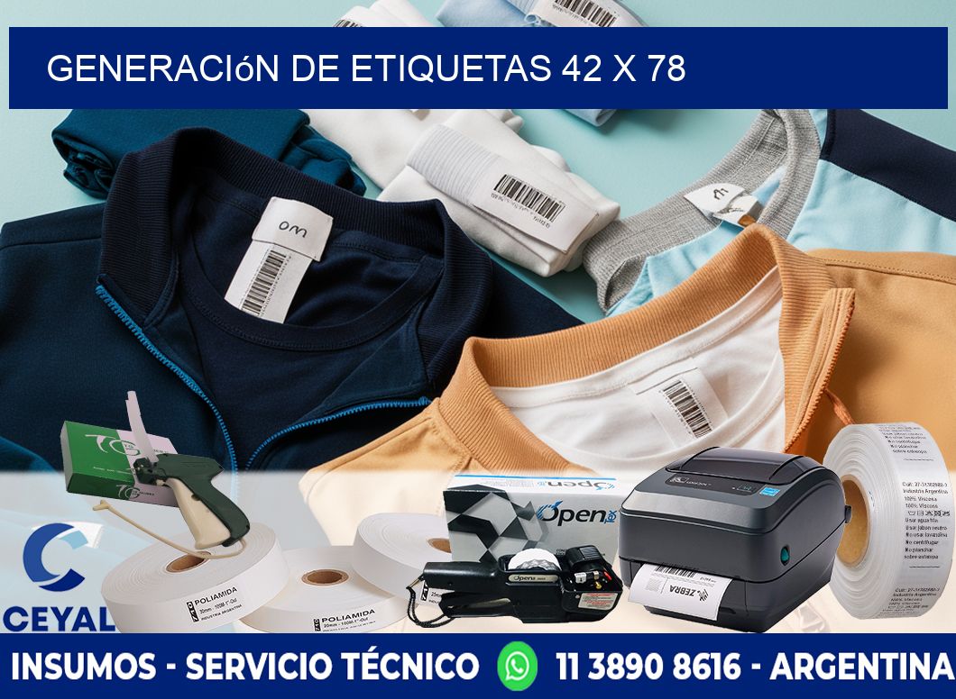 Generación de etiquetas 42 x 78