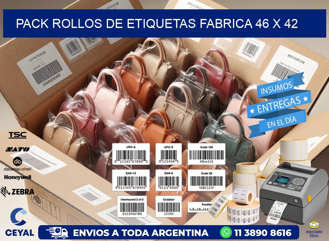 Pack ROLLOS DE ETIQUETAS FABRICA 46 x 42