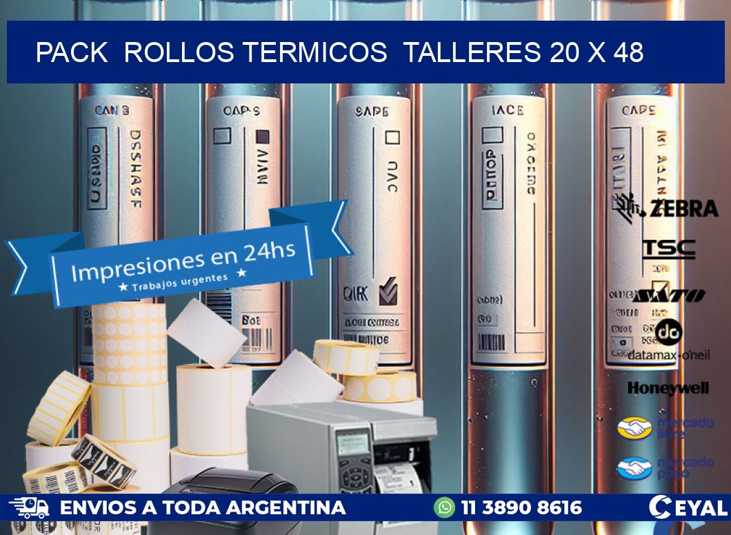 Pack  ROLLOS TERMICOS  TALLERES 20 x 48