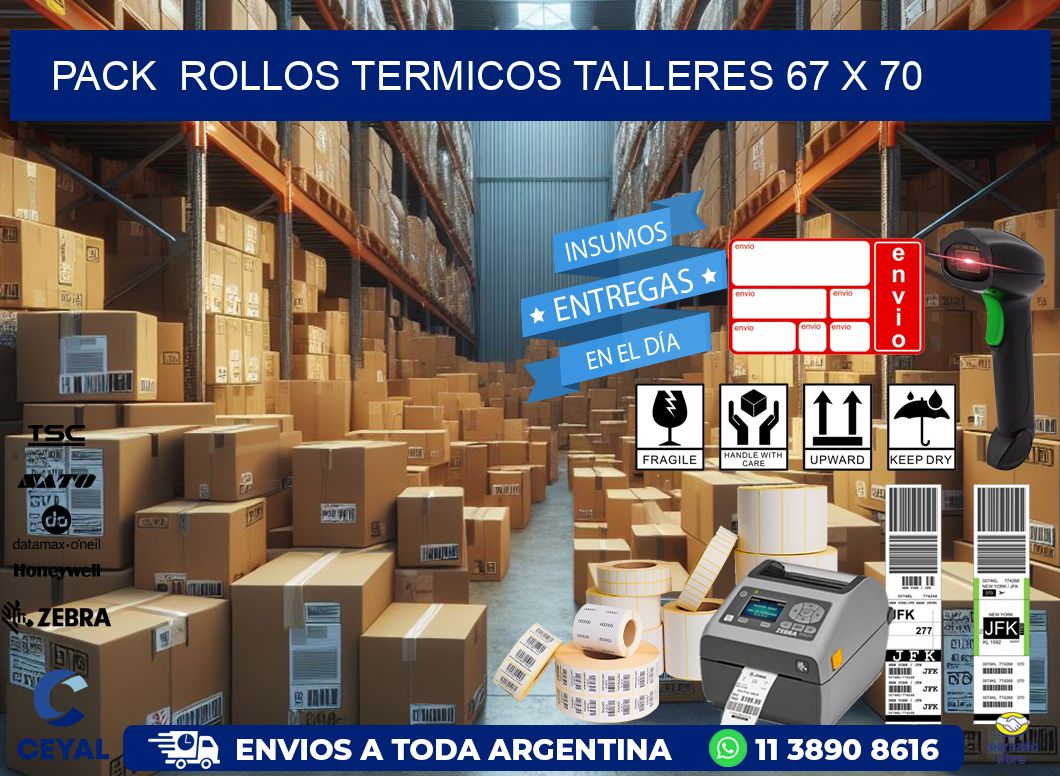 Pack  ROLLOS TERMICOS TALLERES 67 x 70