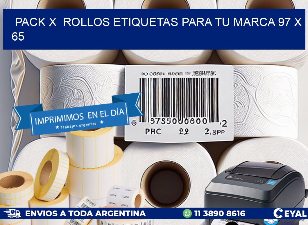 Pack X  Rollos Etiquetas para tu marca 97 x 65