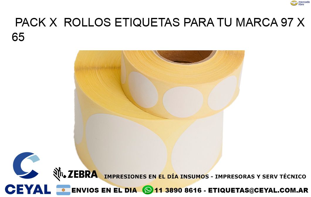 Pack X  Rollos Etiquetas para tu marca 97 x 65