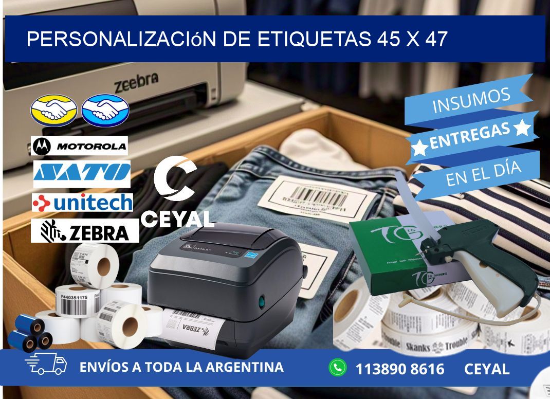 Personalización de etiquetas 45 x 47