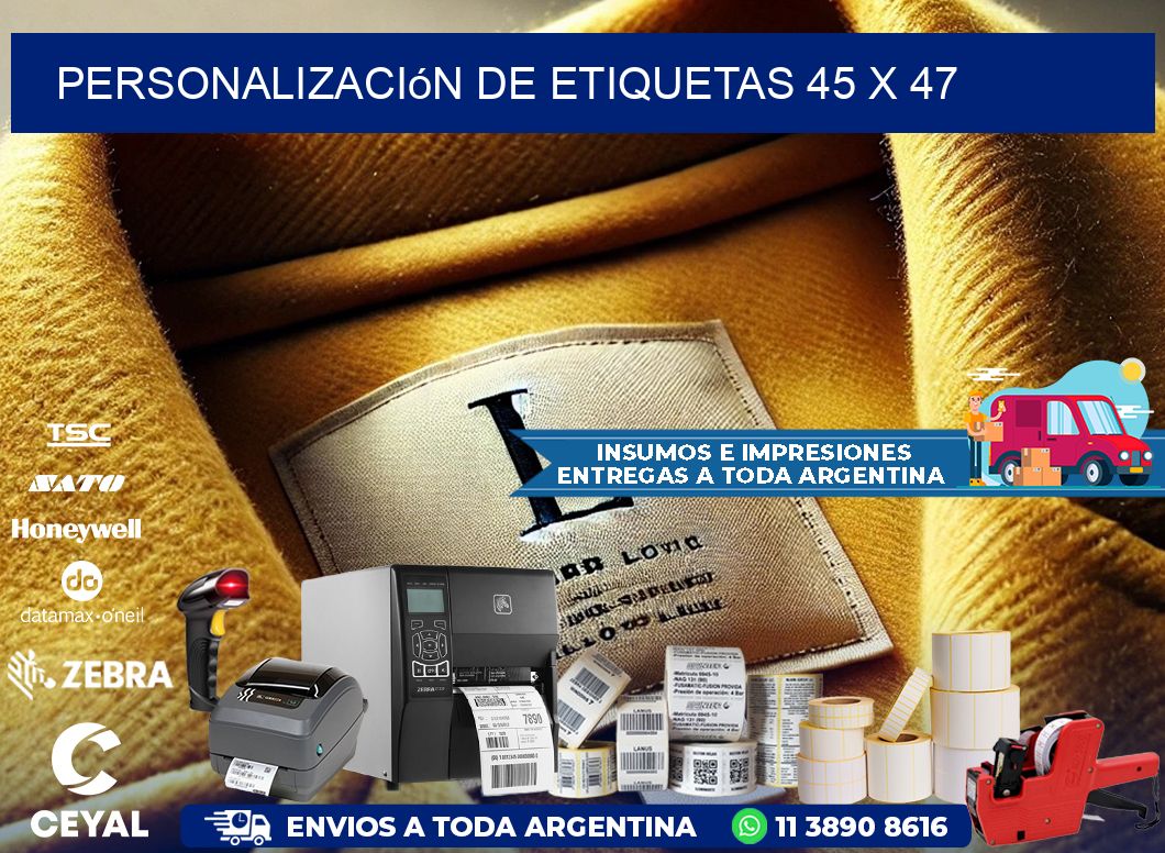 Personalización de etiquetas 45 x 47