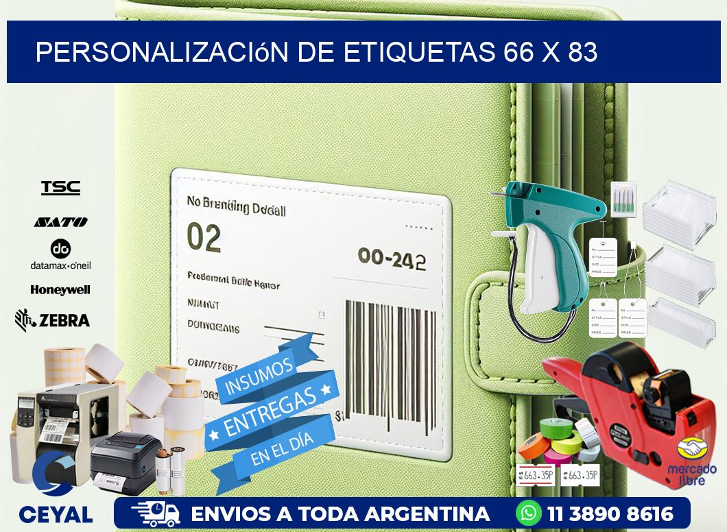 Personalización de etiquetas 66 x 83