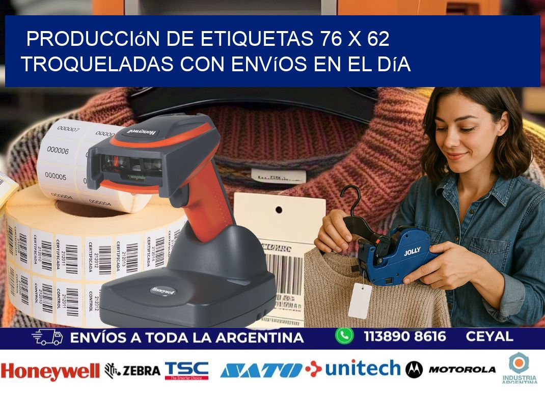 Producción de etiquetas 76 x 62 troqueladas con envíos en el día