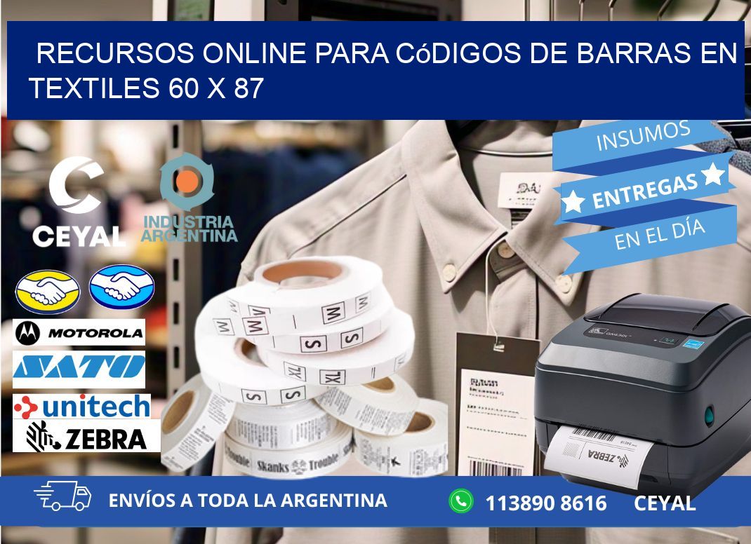 Recursos Online para Códigos de Barras en Textiles 60 x 87