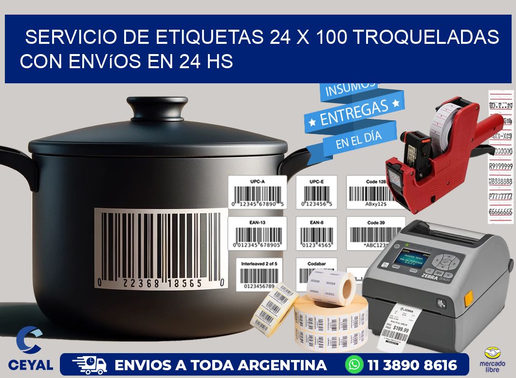 Servicio de etiquetas 24 x 100 troqueladas con envíos en 24 hs