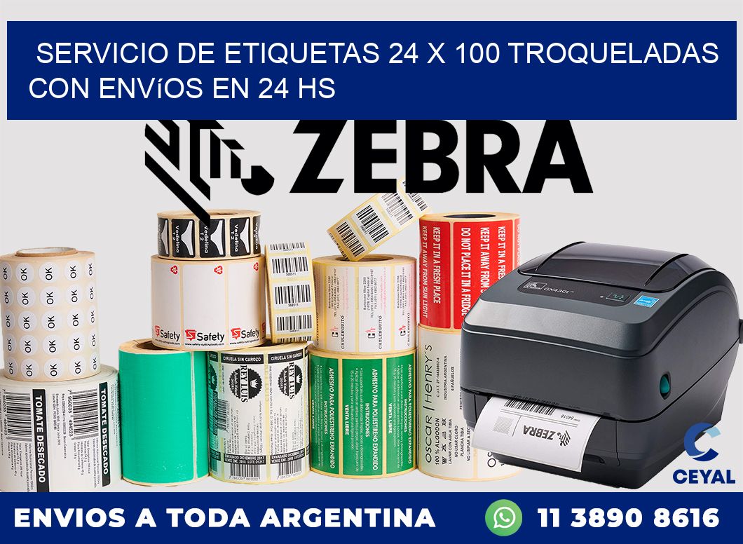 Servicio de etiquetas 24 x 100 troqueladas con envíos en 24 hs