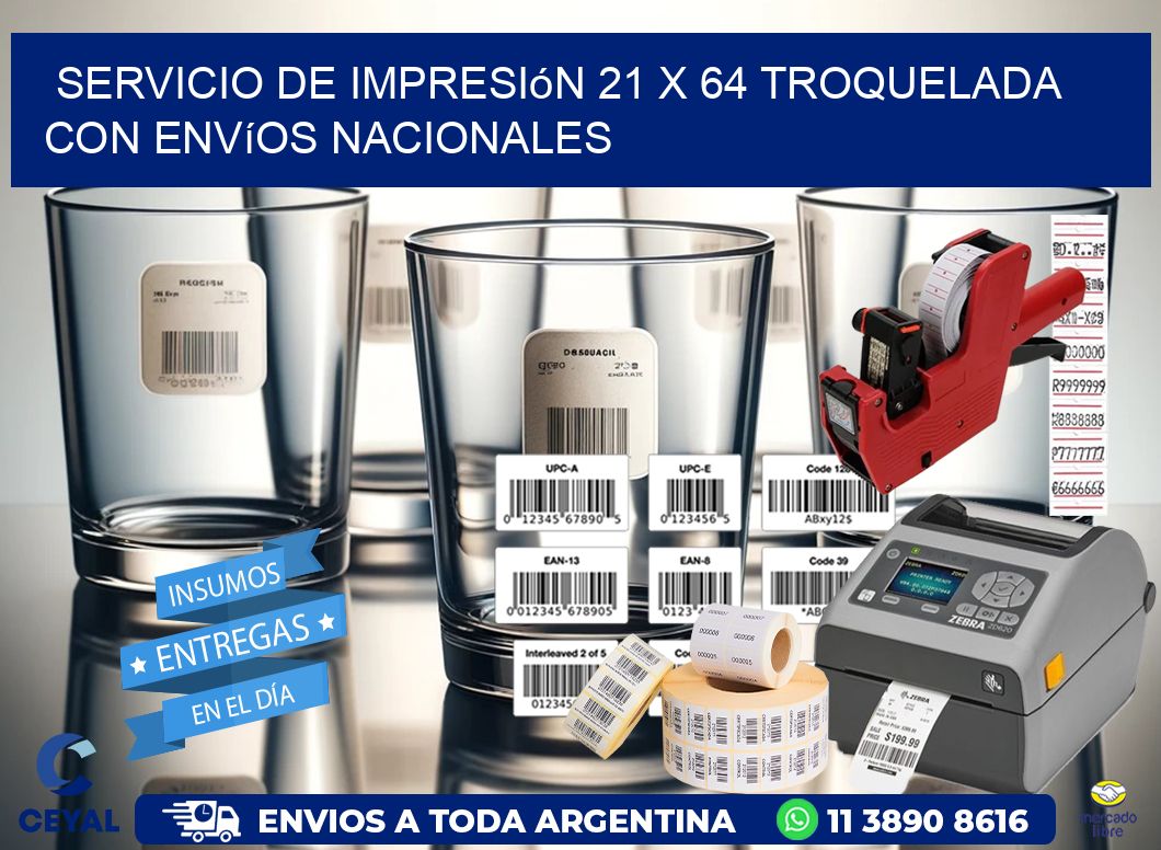 Servicio de impresión 21 x 64 troquelada con envíos nacionales